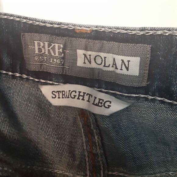 BKE Nolan Straight Leg Stretch Jeans Men's 40L (40x30) AVP2629 Thick Stitch - Picture 2 of 9